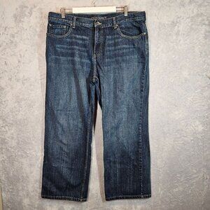 Old Navy Womens 40W 30L straight loose wide leg  Dark Blue Denim Jeans hipster